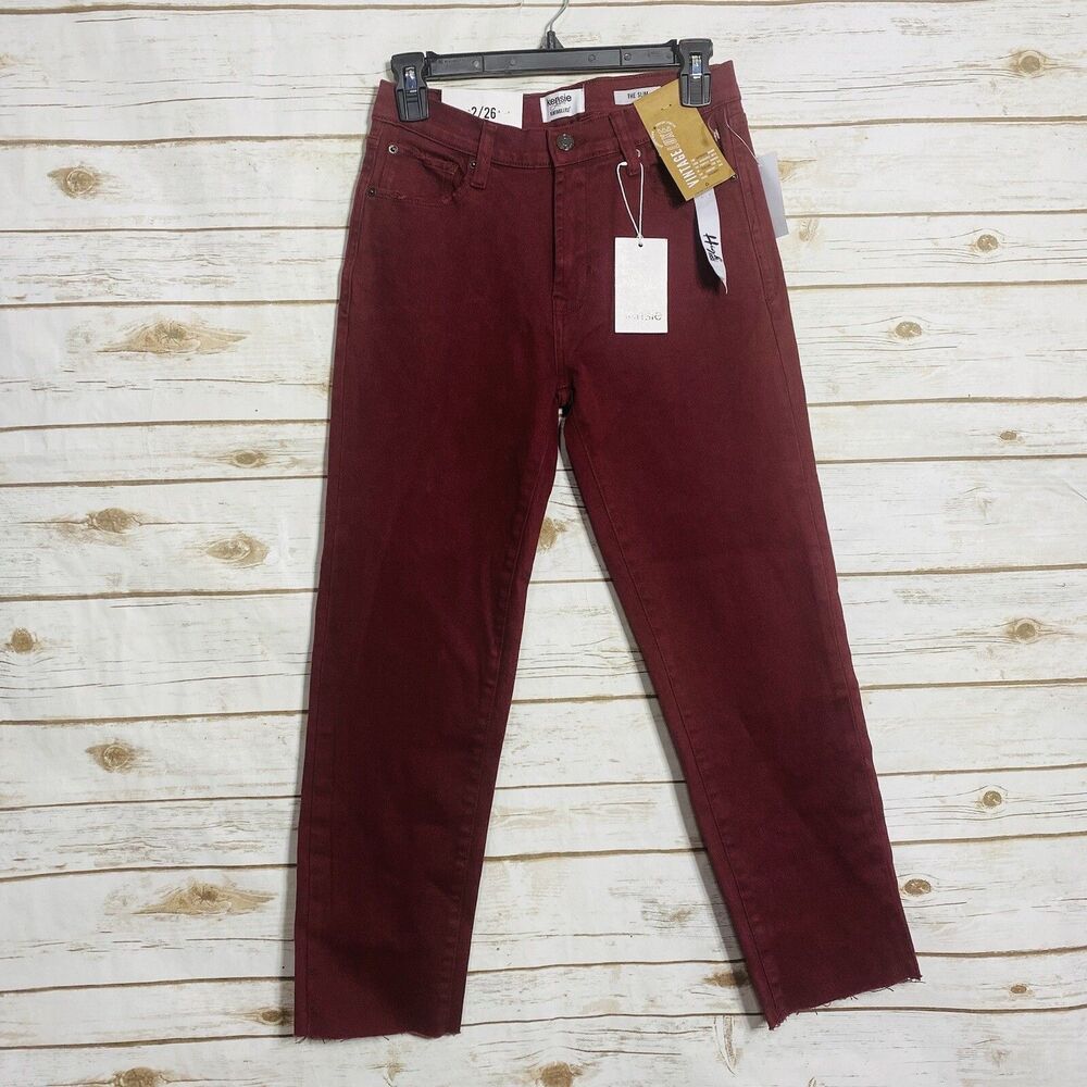 Kensie Women’s Burgundy, Slim Vintage Lux Jeans Size 2/26